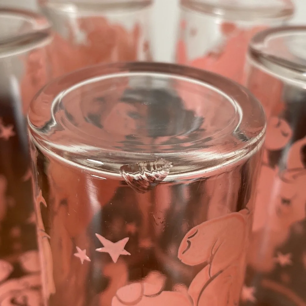 04:08  Vintage Hazel Atlas Glass Co. Pink Elephants Bar Set
